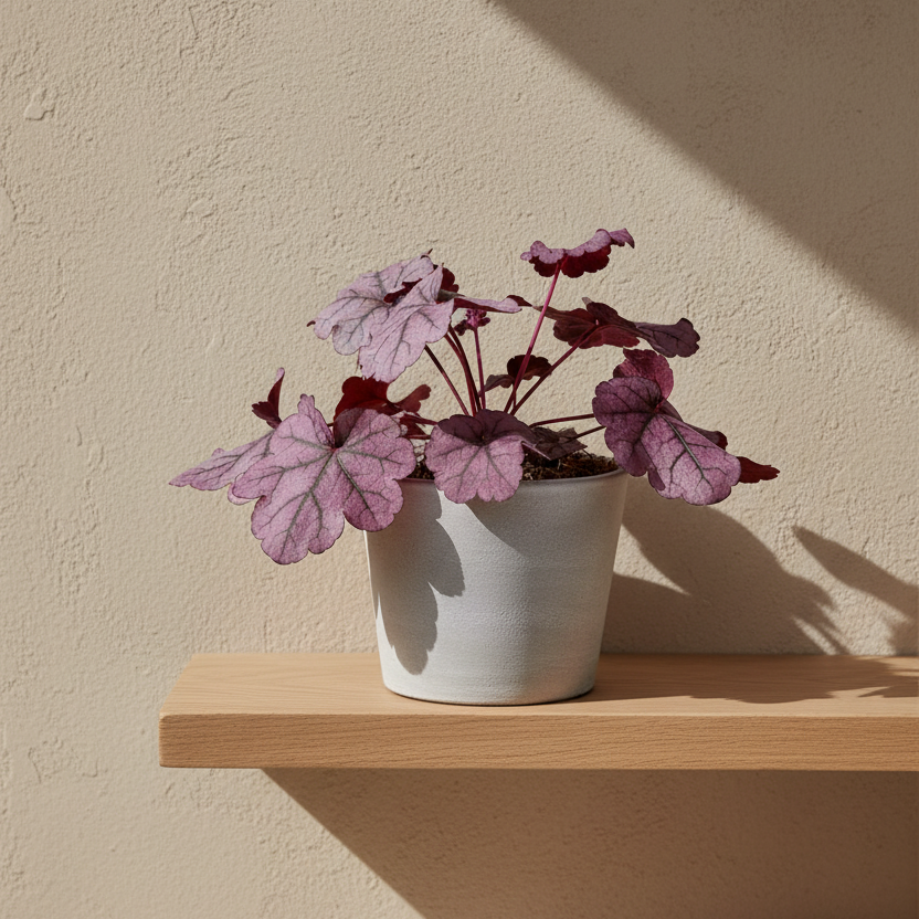 heuchera hojas decorativas, heuchera hojas veteadas
