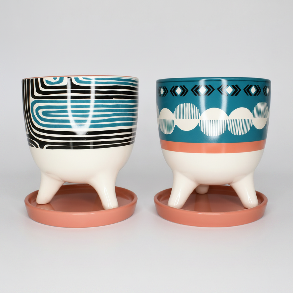 Macetero Happy Colors + plato - 13 cm