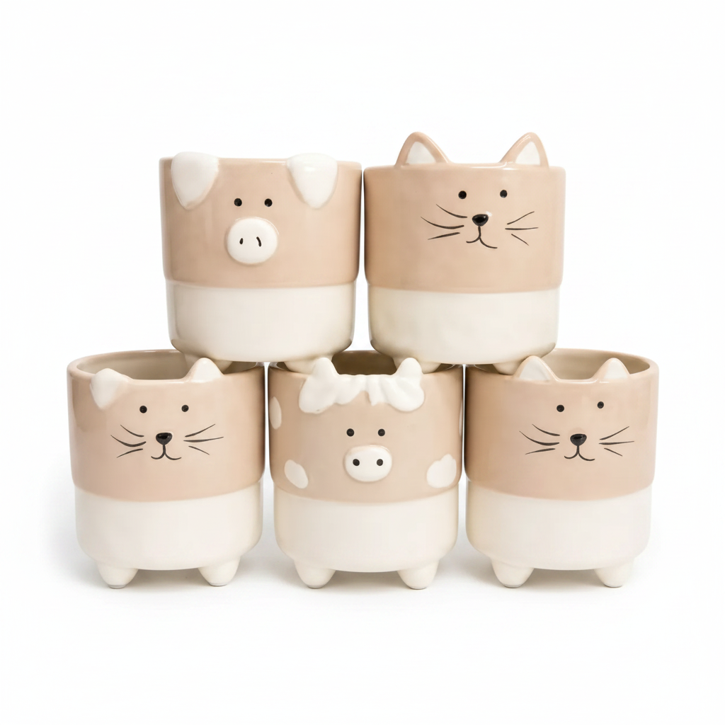 Macetero Kawaii Animales - 6 cm