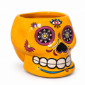 maceta decorativa con diseño de calavera