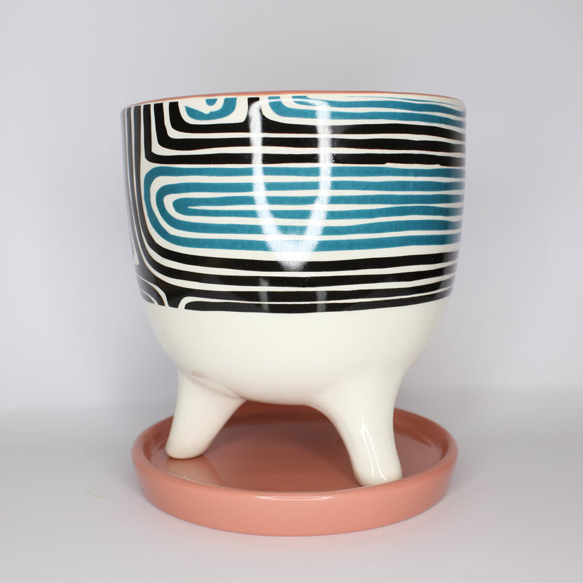 Macetero Happy Colors + plato - 13 cm