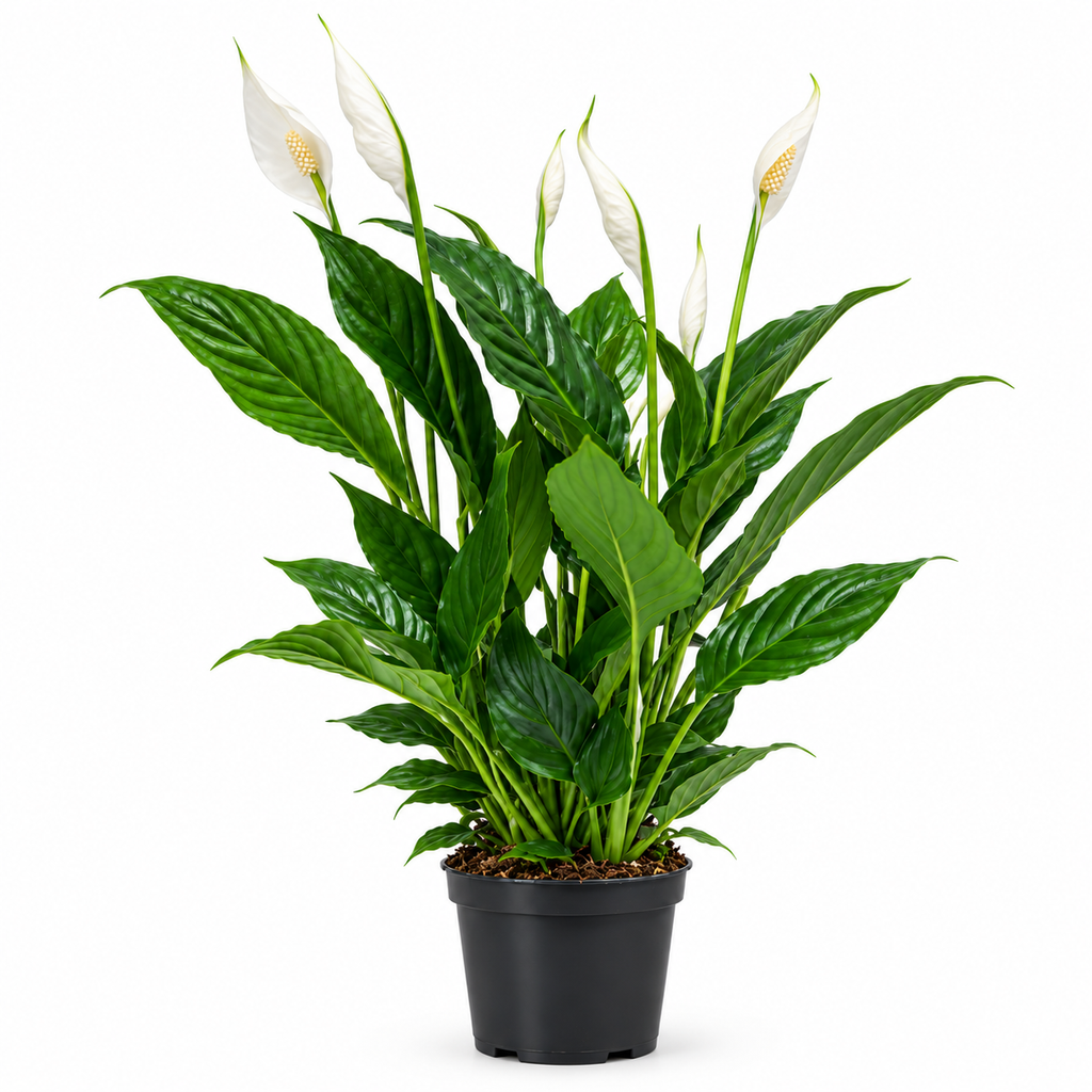 spathiphyllum maceta 13 cm, planta spathiphyllum, lirio de la paz, spathiphyllum planta de interior