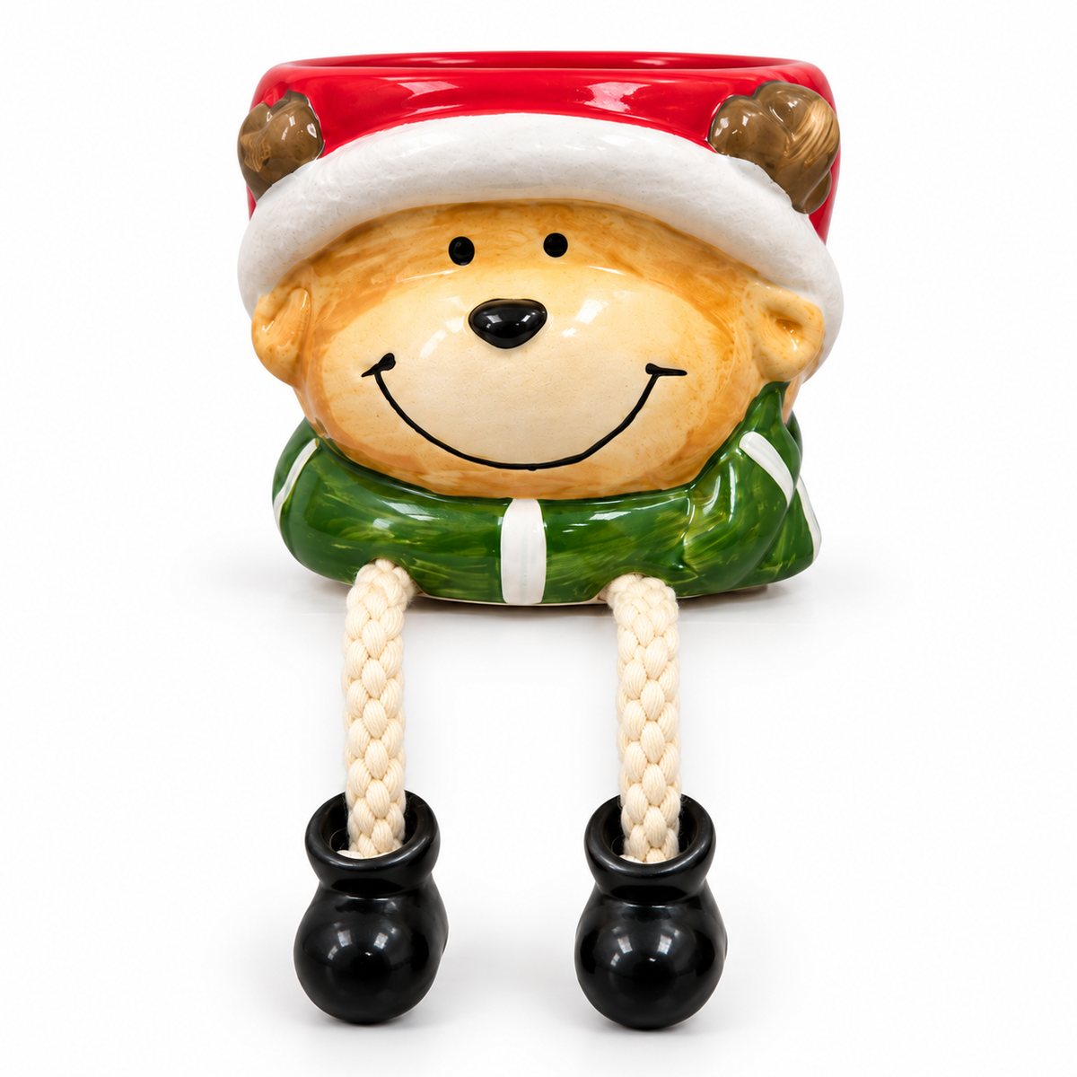 maceta con patas Papá Noel, maceta con patas Reno