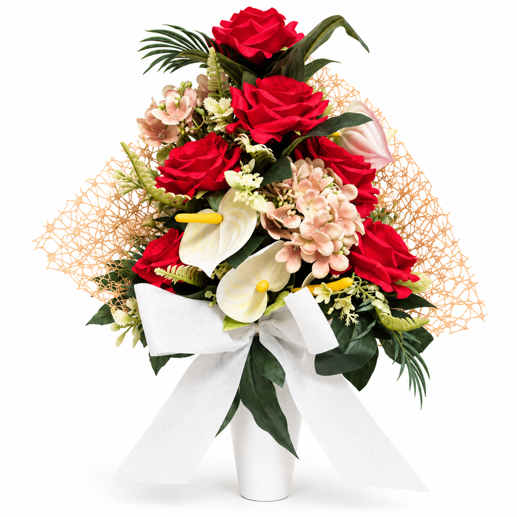 flores artificiales para cementerio, ramo de flores artificiales decorativo