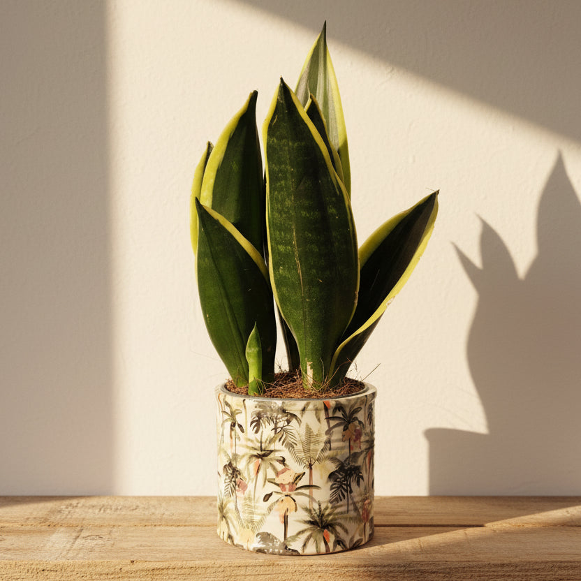 macetero ceramica tropical