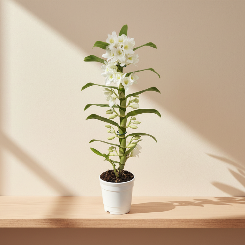 Orchidée Dendrobium Fleurs Blanches