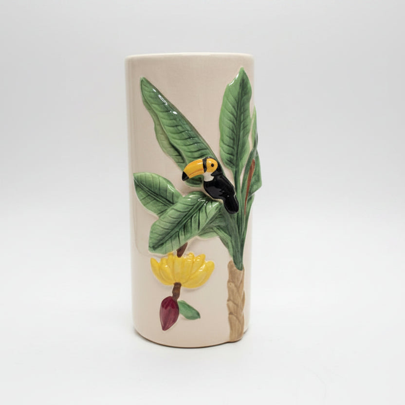 jarron tropical ceramica